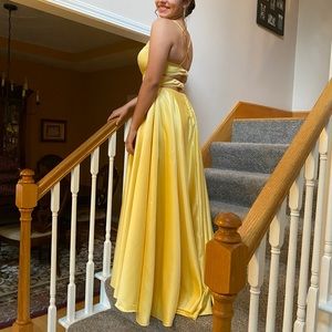 Dave and Johnny Yellow Prom Dress